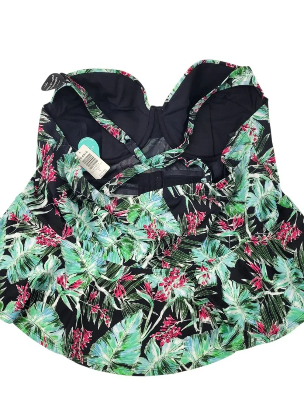 Torrid Vixen Swim Tankini Top Women's 5 Tropical Peplum Underwire Beach Vacation